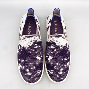 Rothys Womens 10.5 Shibori Purple Tie Dye Knit Slip On Sneaker Casual Shoes Flat